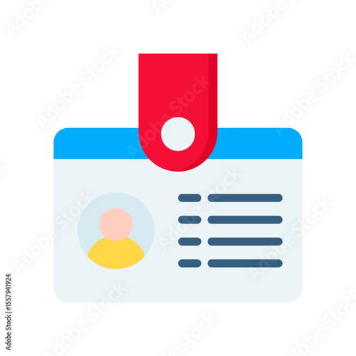 Id Card flat color icon
