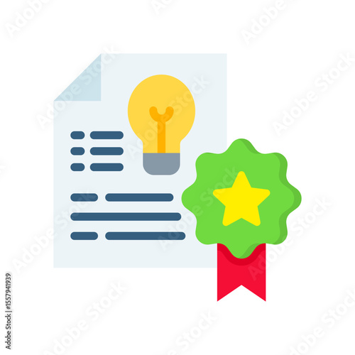 Patent flat color icon