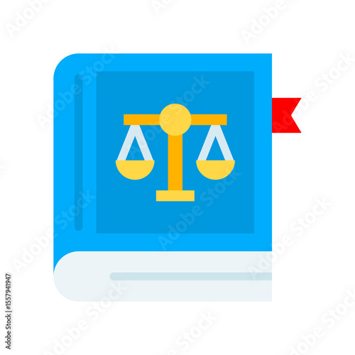 Law Book flat color icon