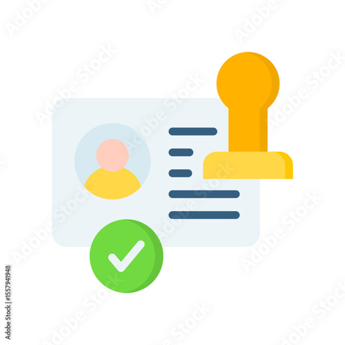 License flat color icon