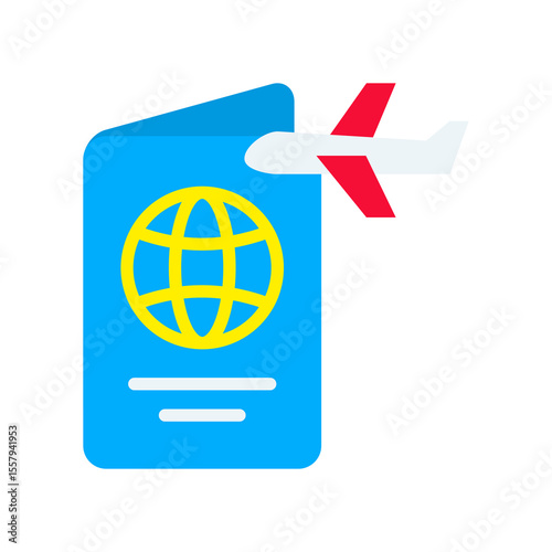 Passport flat color icon