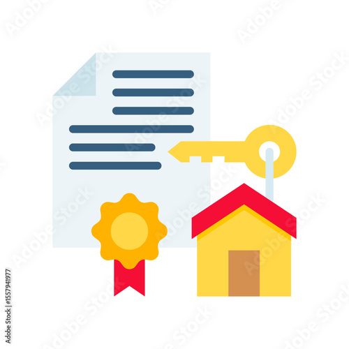 Title Deed flat color icon
