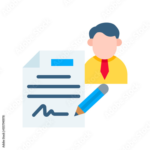 Employment Contract flat color icon