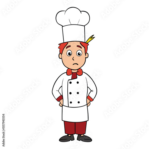 A confused cook scratching their head, surrounded by bubbling pots and scattered ingredients, unsure which recipe to follow in the bustling kitchen chaos.
