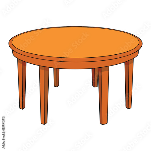 A round table with a flowing tablecloth draped neatly, creating soft folds around the edges, perfect for dining, events, or cozy gatherings with a clean, elegant look.
