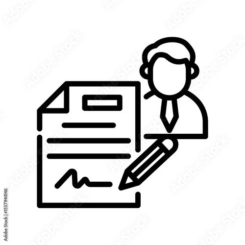 Employment Contract line icon