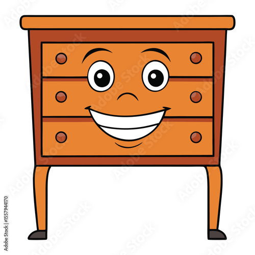 A cute wooden furniture set with a happy, smiling table, adding warmth and charm to any space with its friendly face and cozy natural wood finish.
