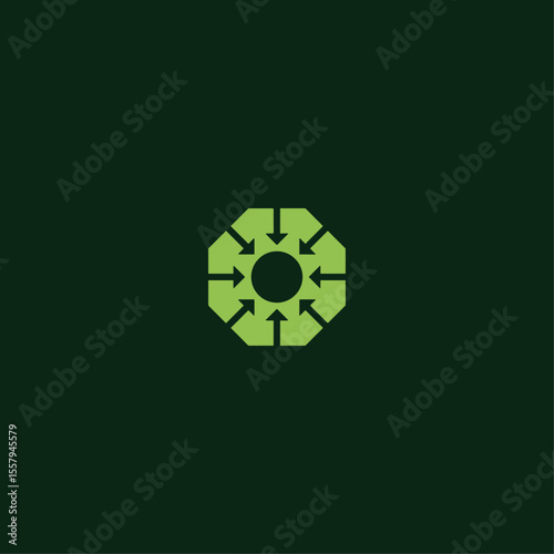 Center point logo icon flat vector design
