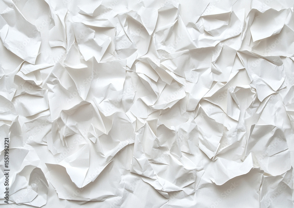 Obraz premium Crumpled White Paper Texture Background