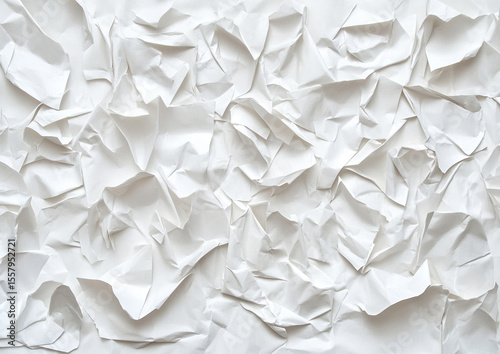 Crumpled White Paper Texture Background