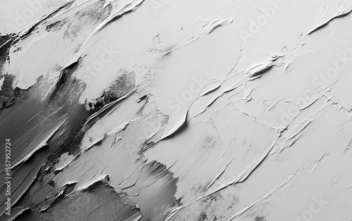 Abstract White and Gray Paint Texture with Dynamic Brushstrokes
