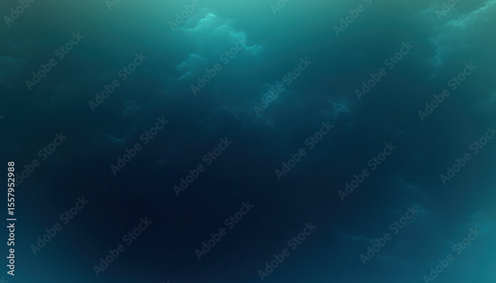 Obraz premium Deep dark underwater scene illuminated by soft blue light with faint cloud-like patterns and subtle ethereal glow