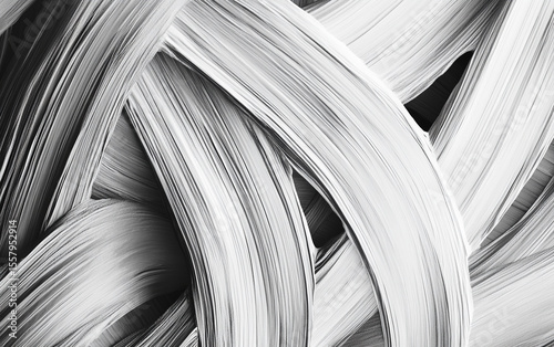 Abstract Black and White Brush Strokes Texture Pattern