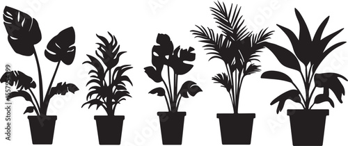 Tropical Potted Plants – Minimalist Plant Silhouettes Bundle