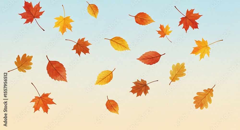 Obraz premium Autumn leaves falling pattern