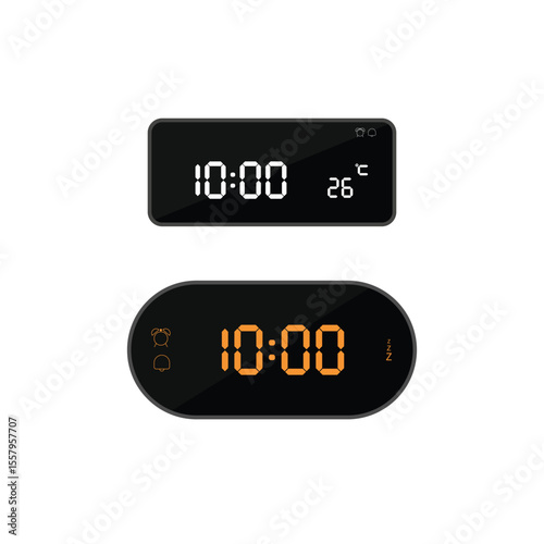 illustration of at ten o'clock digital clock icon sign and symbol. colored icon for website design