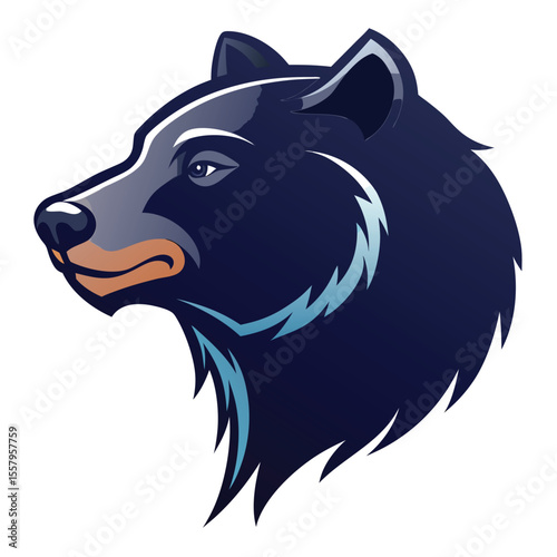 Vector illustration of a powerful grizzly bear head with a fierce and intimidating profile