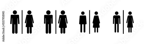 Toilet icon set. restrooms icon vector. bathroom sign. wc, lavatory