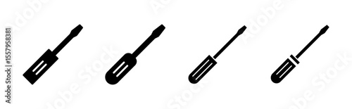 Screwdriver icon set. tools icon vector