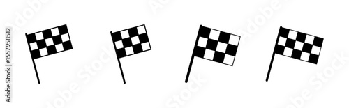 Racing flag icon set. race flag icon.Checkered racing flag icon