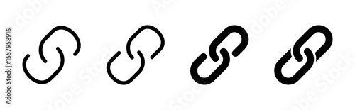 Link icon set. Hyperlink chain symbol.
