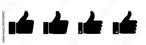 Thumbs up icon set. Hand like. Like icon vector.