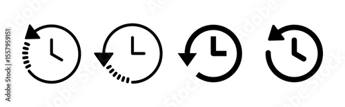 History icon set. recent event history