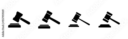 Gavel icon set. judge gavel icon vector. law icon vector. auction hammer