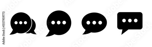Chat icon set. speech bubble icon. comment icon vector. message. contact us