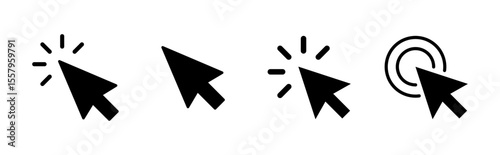 Click icon set. pointer arrow icon. cursor icon vector