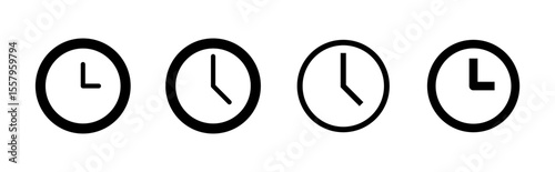 Clock icon set. Time icon vector. watch icon symbol