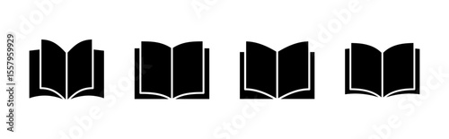 Book icon set. open book icon vector. ebook icon
