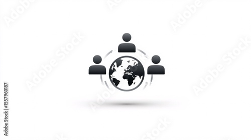 Abstract environment of global collaboration and digital interaction among people