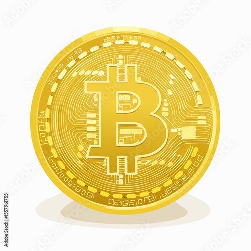 ビットコインのシンボルを描いたベクター素材