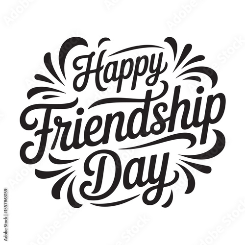 Joyful friends celebrating friendship day together with colorful elements