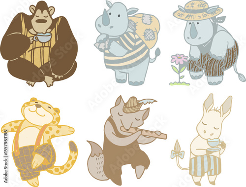 set of animal cartoon character drawing series 3