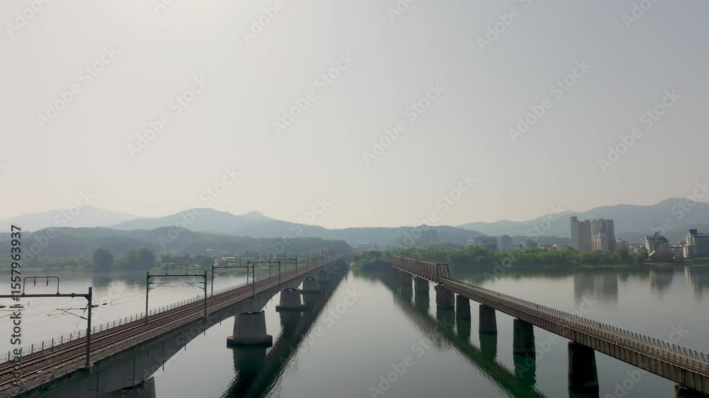 river seen from the sky of Namyangju Water Garden in Gyeonggi-do South Korea
river seen from the sky of Namyangju Water Garden in Gyeonggi-do South Korea