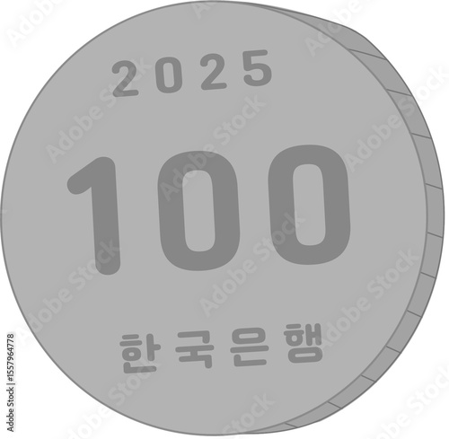 돈 화폐 100원 동전 일러스트