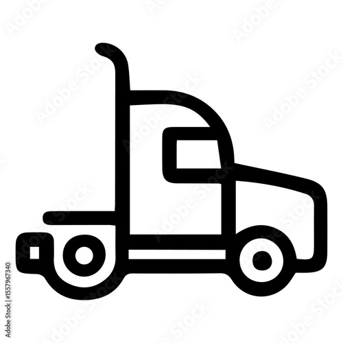 Semi Truck Icon Transportation, Delivery, Logistics Vector Illustration