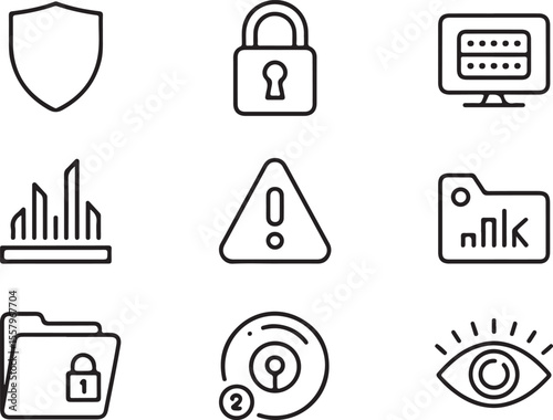 Data Security Icons Shield, Lock, Privacy, and More