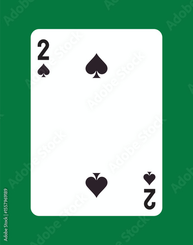 Two of spades playing card design. Vector illustration