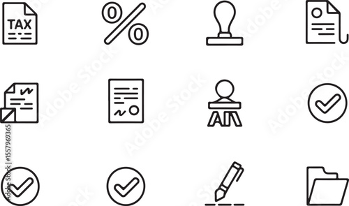 Streamline Your Workflow Essential Icons for Document Management, Tax Preparation, and Legal Processes