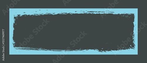 Grunge turquoise paint frame design. Vector illustration