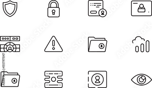 Cybersecurity Icons Data Protection, Privacy, and Security