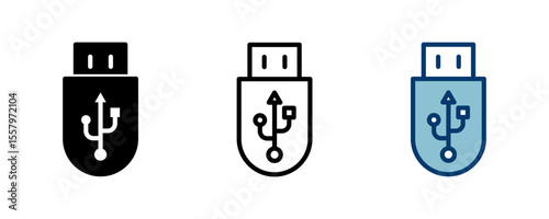 Usb icon vector isolated on white background. Flash disk icon vector