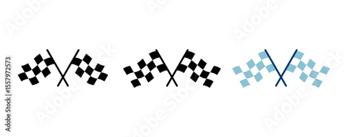 Race flag icon vector isolated on white background. Competition sport flag line vector icon. Racing flag. Start finish flag. Checkered. Start