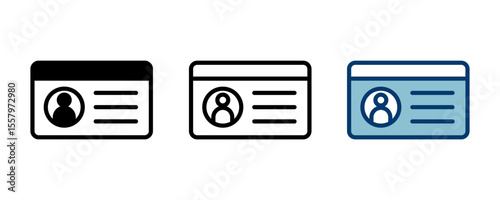 License icon vector isolated on white background. Identity icon. Id card