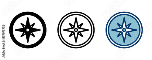 Compass icon vector isolated on white background. Compass vector icon