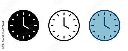 Clock icon vector isolated on white background. Time icon vector. Clock vector icon