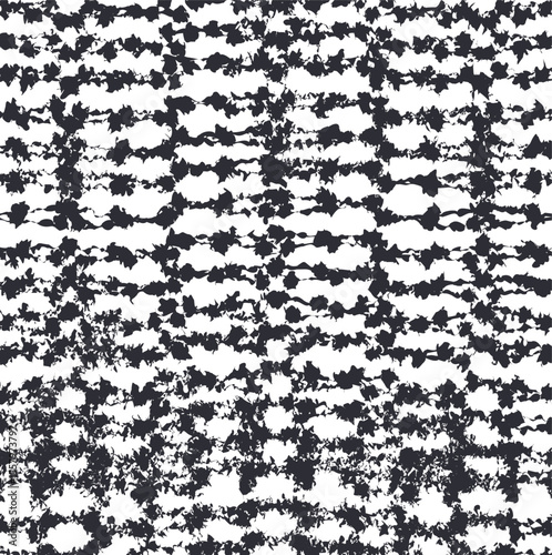 A noisy texture with dirty stripes or bridges between ragged spots.